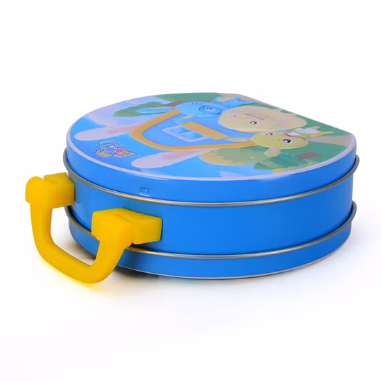 House Shape Cartoon Printing Candy Gift Tin Box with Handle