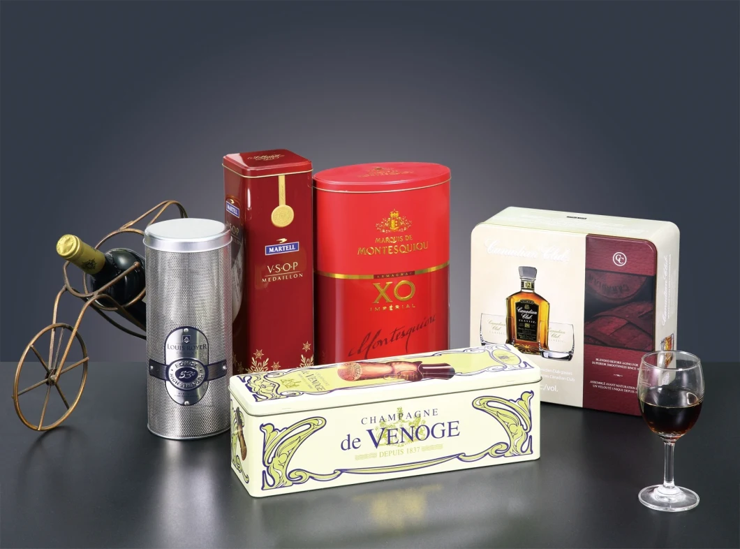Squaretin Wine Box Liquor Can Bottle Wine Gift Packaging Tin Box