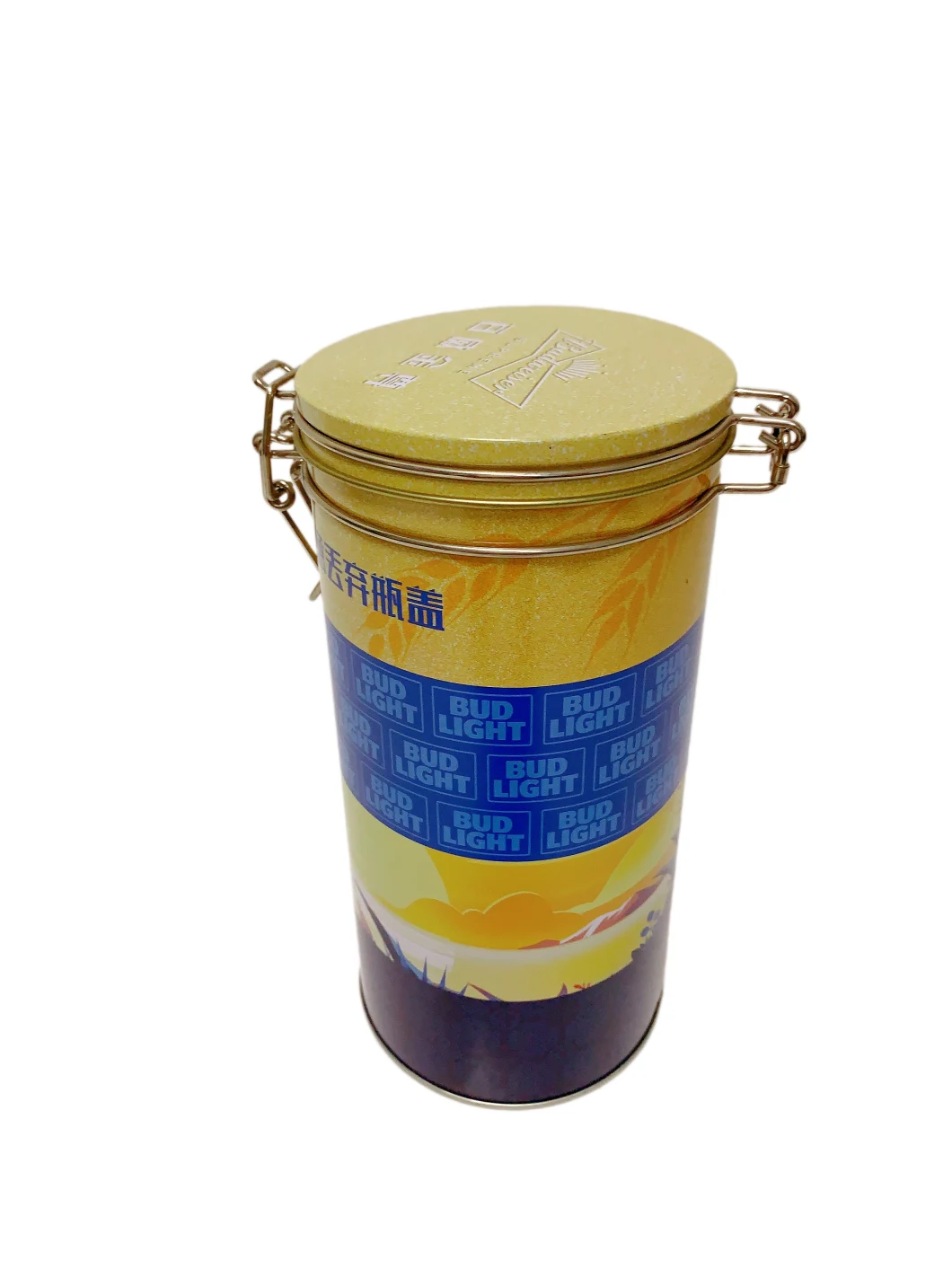 Round Shape Metal Tin Tea Canister Food Packaging Box Tea Tin Can with Airtight Lid Coffee Storage Packaging Gift Tin Box
