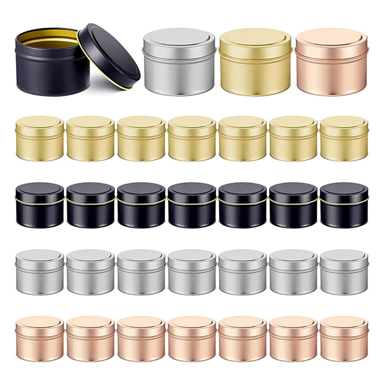 Food Grade Metal Packaging Containe Tin Can Small Round Scented Candle Tin Box