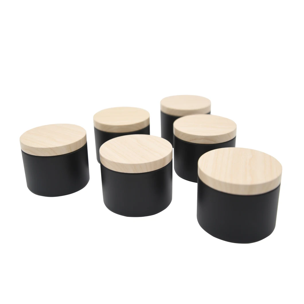 4 Oz 8 Oz Wooden Lid Airtight Round Candle Tin Box Tea Tin Candy Tin Box