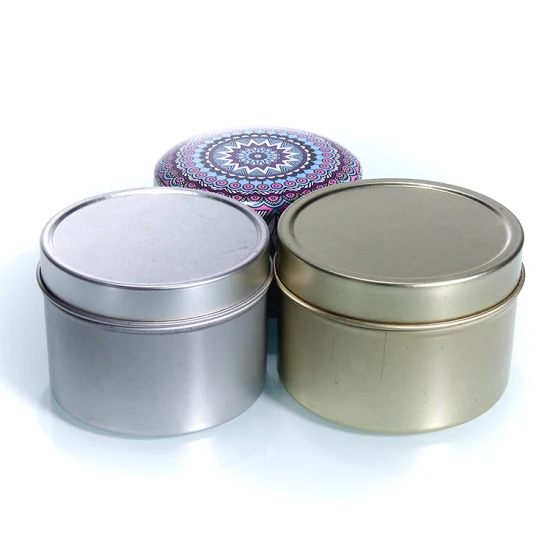 Food Grade Metal Packaging Containe Tin Can Small Round Scented Candle Tin Box