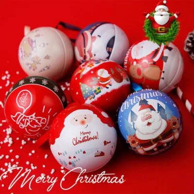Tinplate Spherical Christmas Gift Candy Box Tin Box